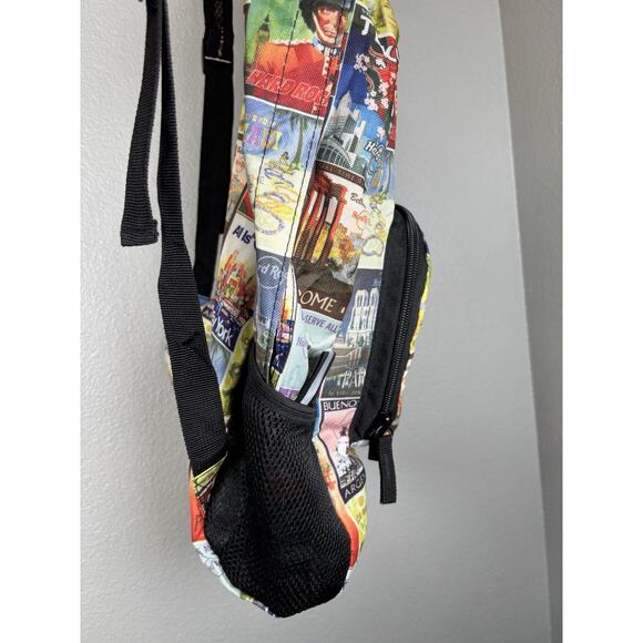 HARD ROCK CAFE PACKABLE‎ POSTCARD BACKPACK Soft Shell Backpack Multicolor Pocket - Picture 5 of 11